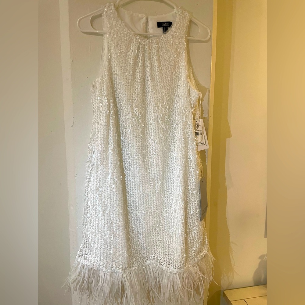 sequin cocktail dress with fringe